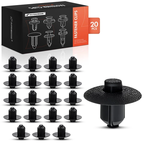 1998-2004 Toyota RAV4 20 Pcs 7mm Nylon Black Engine Side Cover Retainer Clip A-Premium APRCF3971