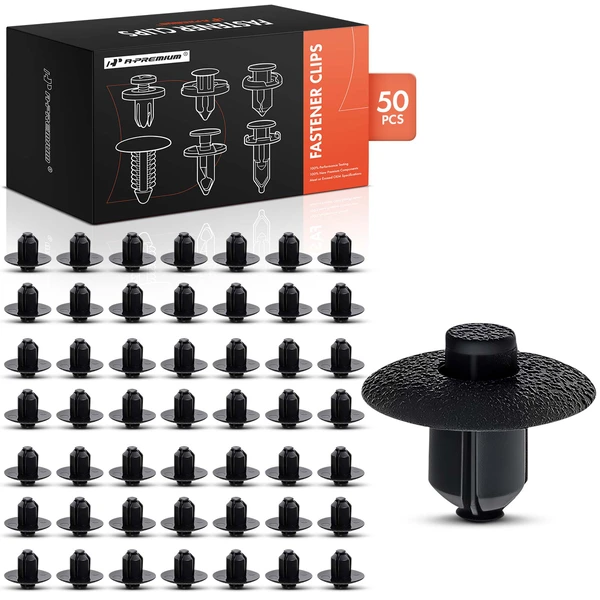 1998-2004 Toyota RAV4 50 Pcs 7mm Nylon Black Engine Side Cover Retainer Clip A-Premium APRCF3973