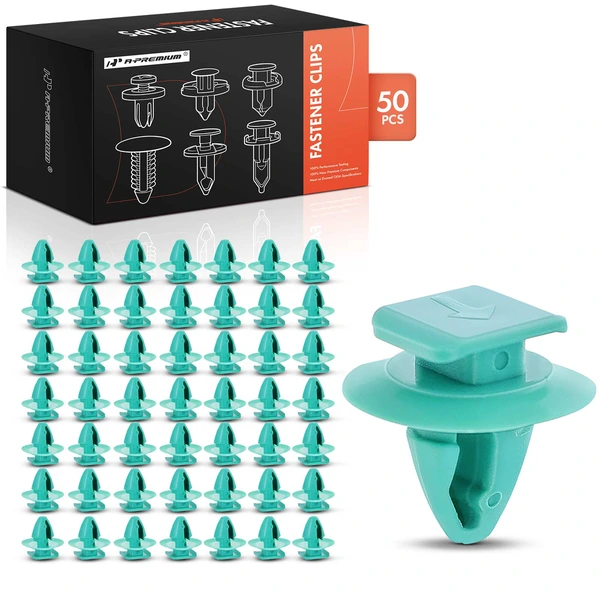 50 Pcs 8mm Nylon Green Molding Wheel Arch Flare Retainer A-Premium APRCF3979