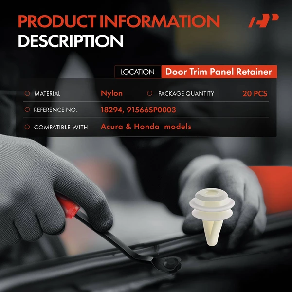 20 Pcs Nylon White Trim Panel Retainer A-Premium APRCF3980