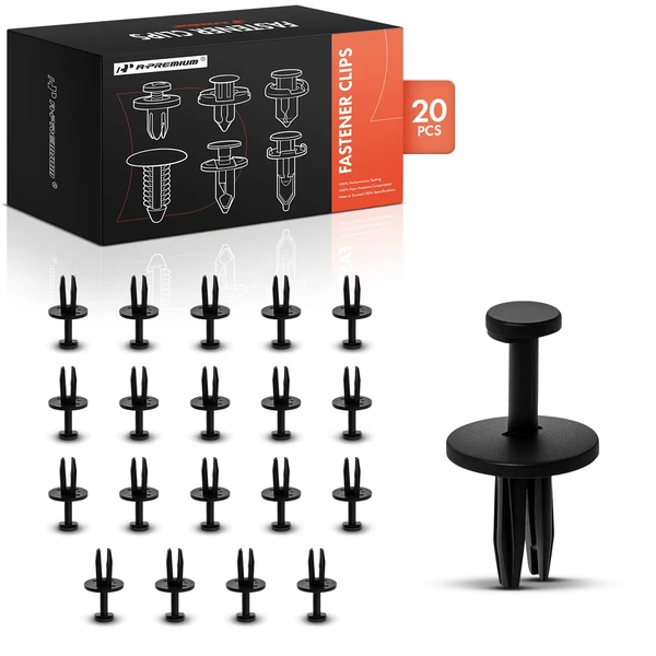 1994-2010 Jeep Grand Cherokee 20 Pcs 6.35mm Nylon Black Front Bumper Fascia Retainer A-Premium APRCF3995