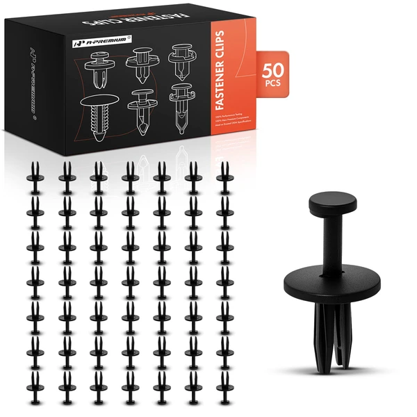 1994-2001 Jeep Cherokee 50 Pcs 6.35mm Nylon Black Front Bumper Fascia Retainer A-Premium APRCF3997