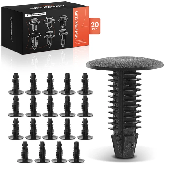 20 Pcs Nylon Black Trunk Liner & Rear Seat & Carpet
 & Radiator Side Shield Retainer A-Premium APRCF4010