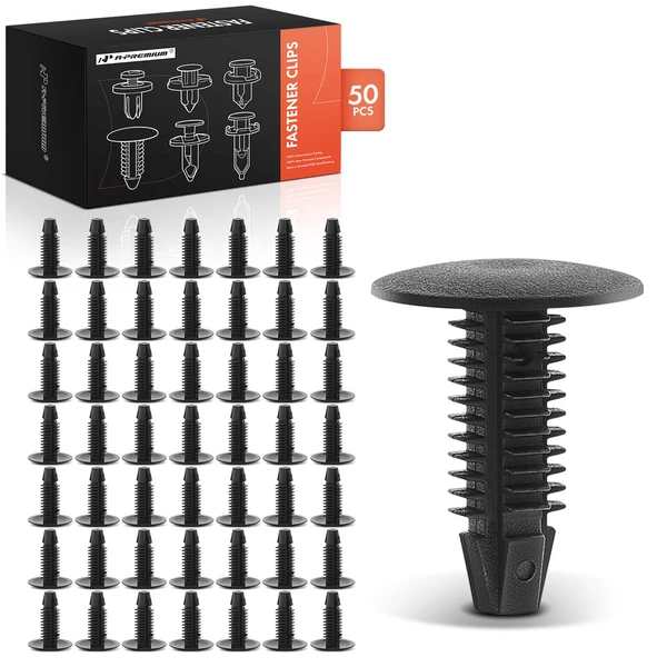 50 Pcs Nylon Black Trunk Liner & Rear Seat & Carpet
 & Radiator Side Shield Retainer A-Premium APRCF4012