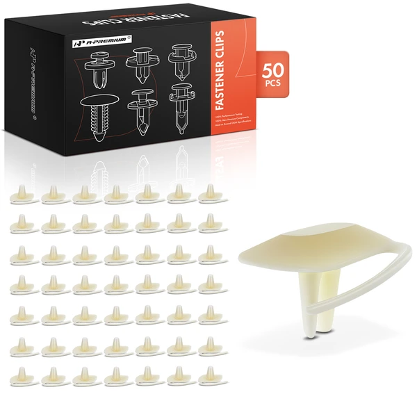 50 Pcs Nylon White Universal Rear Fender Lower Molding Fastener A-Premium APRCF4015