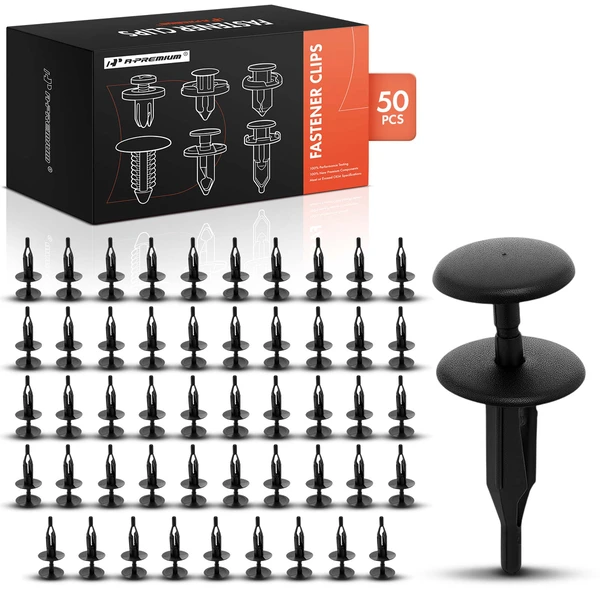 1994-2004 Jeep Grand Cherokee 50 Pcs 6.35mm Nylon Black Fascia To Bumper Retainer A-Premium APRCF4021