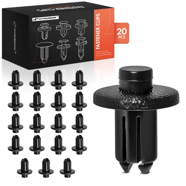 1992-2002 Mazda 626 20 Pcs 9mm Plastic Black Bumper Cover & Wheel Housing Retainer Clip A-Premium APRCF4370