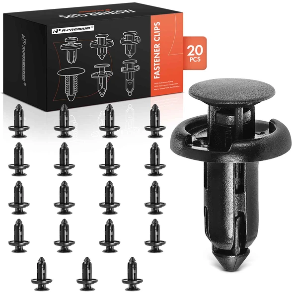 2016-2023 Tesla S 20 Pcs 8mm Nylon Black Garnish Side Protector & Front Bumper & Wheel Apron & Engine Under Cover Retainer Clip A-Premium APRCF4397