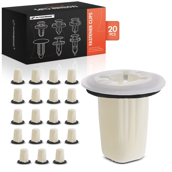 20 Pcs 9 x 9mm Nylon Natural Rear Door Panel Screw Grommet A-Premium APRCF4424