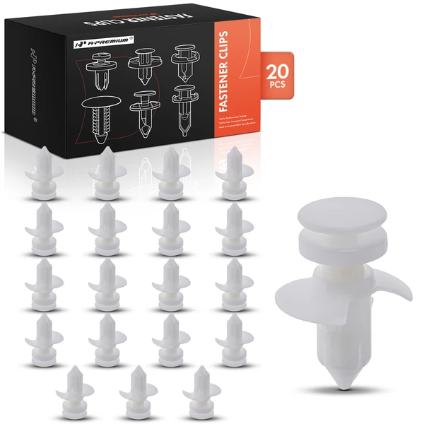 20 Pcs 9.53mm Nylon White Rear Door Lower Trim Panel Retainer A-Premium APRCF4427