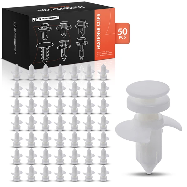 50 Pcs 9.53mm Nylon White Rear Door Lower Trim Panel Retainer A-Premium APRCF4429