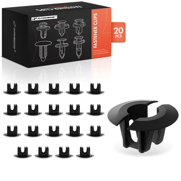 20 Pcs Nylon Black Front Air Deflector Grommet A-Premium APRCF4448