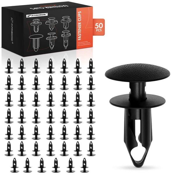 2002-2006 Chevrolet Avalanche 2500 50 Pcs 9mm Nylon Black Rear Bumper Cover Retainer Clip A-Premium APRCF4453