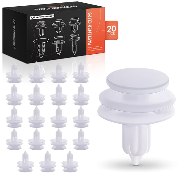 20 Pcs 7mm Nylon White Door Trim Panel Retainer A-Premium APRCF4454