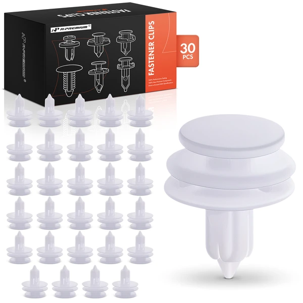 30 Pcs 7mm Nylon White Door Trim Panel Retainer A-Premium APRCF4455