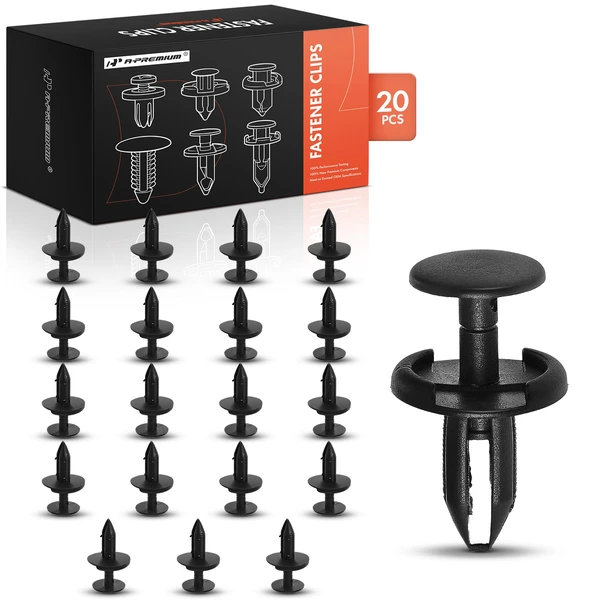 1999-2003 2005 GMC Jimmy 20 Pcs 6mm Nylon Black Radiator Wheelhouse & Fender & Front Bumper Cover Retainer Clip A-Premium APRCF4496