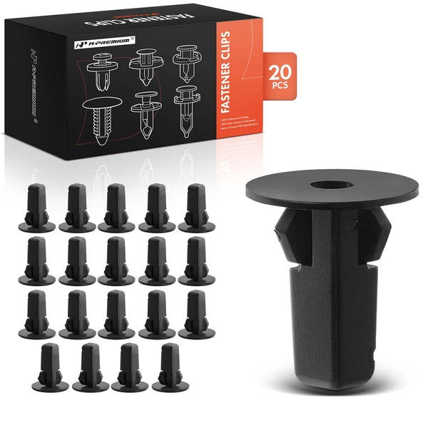 20 Pcs 8 x 8mm Nylon Black Fender Lining Screw Grommet A-Premium APRCF4499