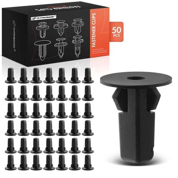 50 Pcs 8 x 8mm Nylon Black Fender Lining Screw Grommet A-Premium APRCF4501