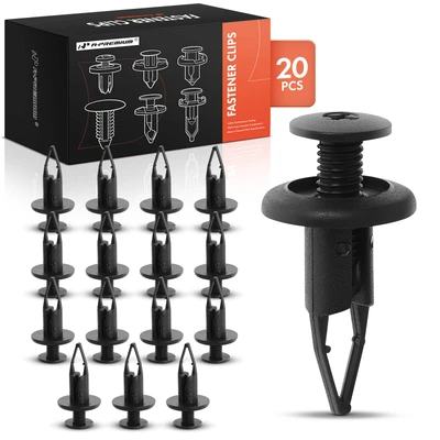 20 Pcs 9mm Bumper Cover Push-Type Retainer Clip with Closed End Screw-Type