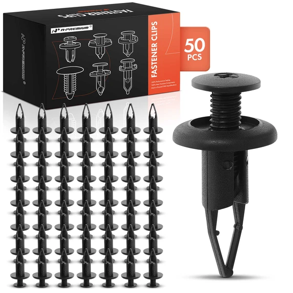 1998-2014 Toyota Avalon 50 Pcs 9mm Nylon Black Bumper Cover Retainer A-Premium APRCF4528