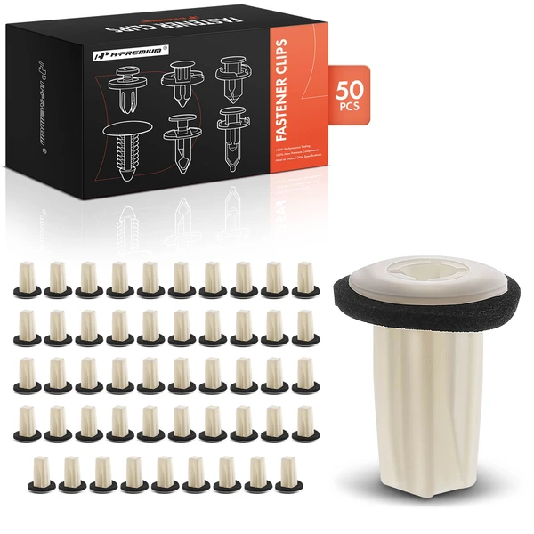 1987-1990 Acura Legend 50 Pcs 7mm Nylon Natural Door Panel Screw Grommet A-Premium APRCF4534