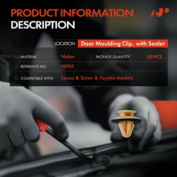 50 Pcs 8mm Nylon Yellow Door Molding Retainer Clip A-Premium APRCF4570