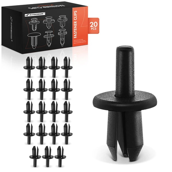 20 Pcs 9mm Nylon Black Rocker Panel Retainer A-Premium APRCF4637