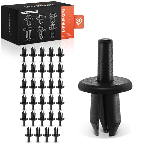 30 Pcs 9mm Nylon Black Rocker Panel Retainer A-Premium APRCF4638