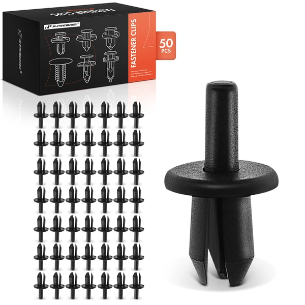 50 Pcs 9mm Nylon Black Rocker Panel Retainer A-Premium APRCF4639