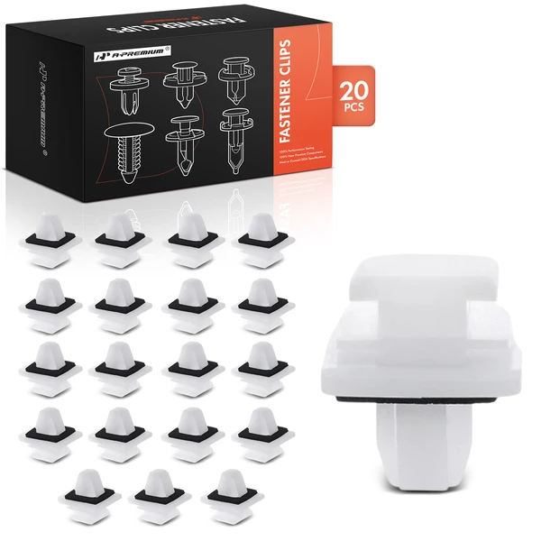 20 Pcs 12 x 10mm Nylon White Tailgate Garnish Rear Door Trim Molding Clip A-Premium APRCF4161