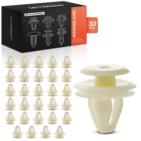 30 Pcs Nylon Natural Door Trim Panel & Garnish Retainer A-Premium APRCF4177