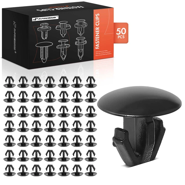 2006-2012 Acura RL 50 Pcs Nylon Black Hood & Trunk Molding Retainer Clip A-Premium APRCF4187