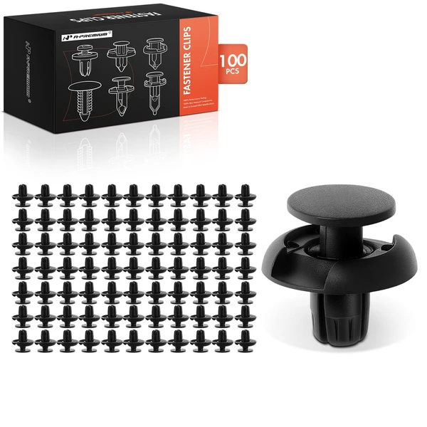 100 Pcs 8mm Nylon Black Front Fender Retainer A-Premium APRCF4197