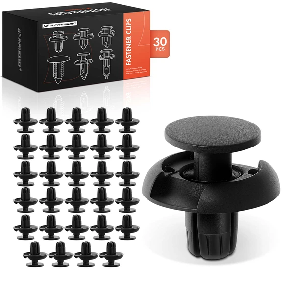 30 Pcs 8mm Nylon Black Front Fender Retainer A-Premium APRCF4199