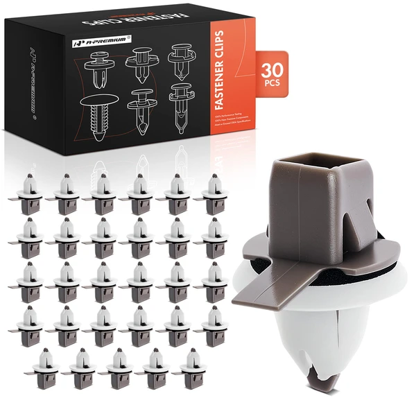 1992-2003 Lexus ES300 30 Pcs Nylon Brown & White Door Lower Molding Clip & Weatherstrip A-Premium APRCF4202