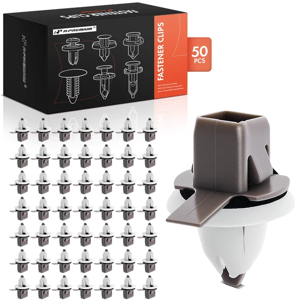 1992-2003 Lexus ES300 50 Pcs Nylon Brown & White Door Lower Molding Clip & Weatherstrip A-Premium APRCF4203