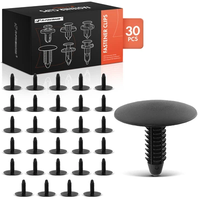 30 Pcs 6.35mm Black Nylon Carpet Retainer Clips Single Head