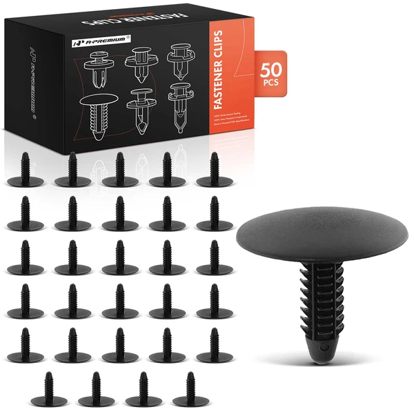 1996-2019 Ford Taurus 50 Pcs 6.35mm Nylon Black Carpet Retainer Clip A-Premium APRCF4209