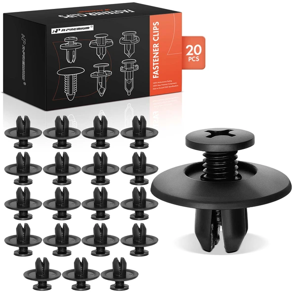 20 Pcs 7mm Nylon Black Quarter Panel Wheel Opening Molding Screw A-Premium APRCF4210