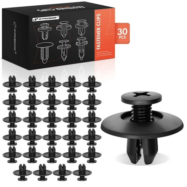 1995-2023 Toyota Tacoma 30 Pcs 7mm Nylon Black Quarter Panel Wheel Opening Molding Screw A-Premium APRCF4211