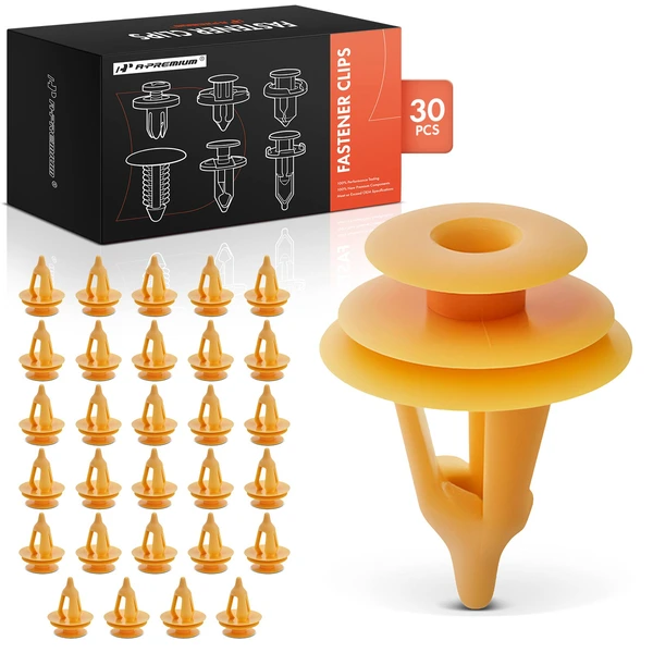 1993-1997 Geo Prizm 30 Pcs Nylon Yellow Door Trim Panel & Back Panel Lower Garnish Retainer A-Premium APRCF4214