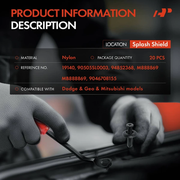 20 Pcs 8mm Nylon Black Splash Shield A-Premium APRCF4216