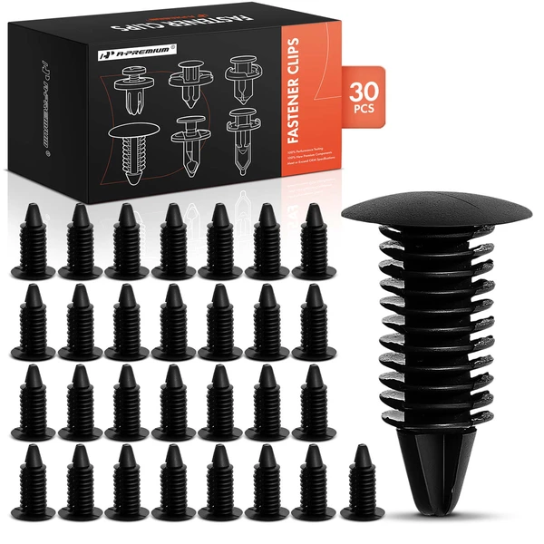 30 Pcs Nylon Black Weatherstrip Retainer Clip A-Premium APRCF4226