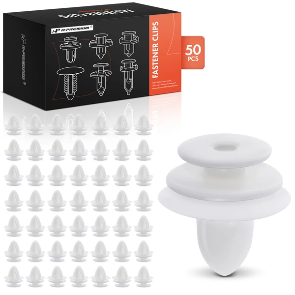 50 Pcs Nylon Natural Trim Panel Retainer A-Premium APRCF4251