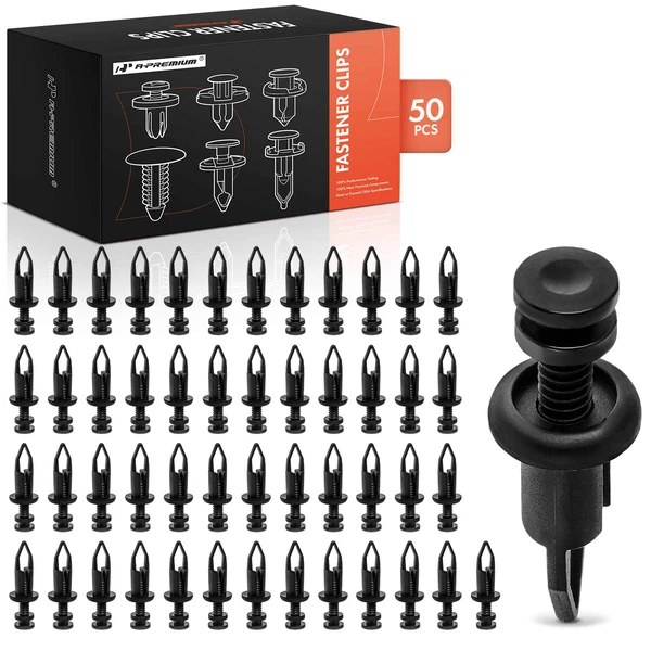 1996-2000 Lexus SC400 50 Pcs 9mm Plastic Black Front Bumper Retainer A-Premium APRCF4260