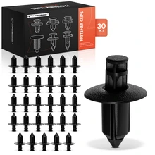 1991-2005 Acura NSX 30 Pcs 8mm Nylon Black Push Type Retainer Clip A-Premium APRCF4268