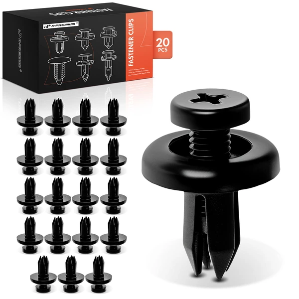 1996-2008 Acura RL 20 Pcs 7mm Nylon Black Front Fender Retainer A-Premium APRCF4270