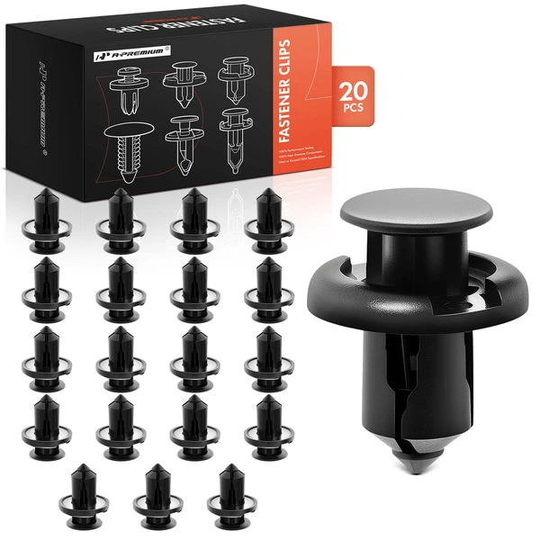 20 Pcs 10mm Nylon Black Front Bumper Retainer A-Premium APRCF4273