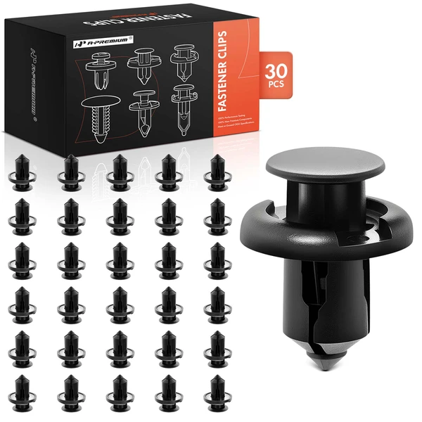 30 Pcs 10mm Nylon Black Front Bumper Retainer A-Premium APRCF4274