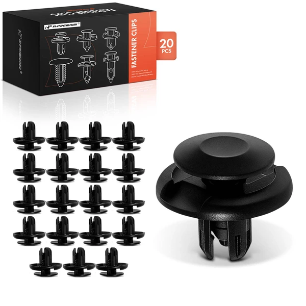 20 Pcs 8mm Nylon Black Engine Splash Shield Retainer A-Premium APRCF4276